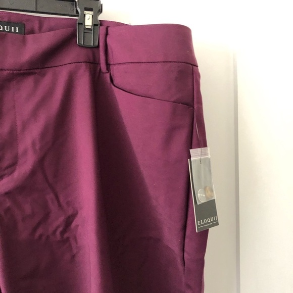 Eloquii Burgundy Purple Pixie Plus Pants 20 R - Picture 6 of 8